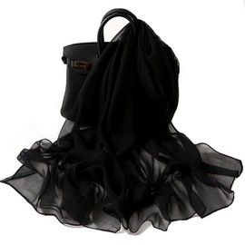 Women-Silky-Classic-Print-Scarf - Long Lightweight Sunscreen Scarf Headscarf for Travel