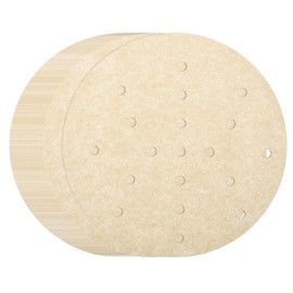 QUARKZMAN 100 Stück Air Fryer Liner 6,3 Zoll Runde Bambusdämpfer Liner mit Löchern Antihaft Perforiertes Pergamentpapier Einweg Dämpferpapier für Air Fryers Dämpfkorb, Braun