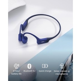 SHOKZ OpenRun Mini - Auriculares de Conducción Ósea, Auriculares Deportivos Bluetooth Inalámbricos de Oreja Abierta para Correr y Entrenamiento, Resis