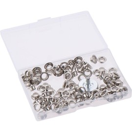 SHUATI 100 Sets Grommets Eyelets, Silver Eyelet Tool, Thickened Metal Eyelet Grommet Tool, 1/4 Inch Grommet Kit for Leather, Fabric, Tarp, Shoes, Clothing