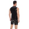 Men Wetlook Leather Tank Top, Glossy, Male Shiny Latex Casual