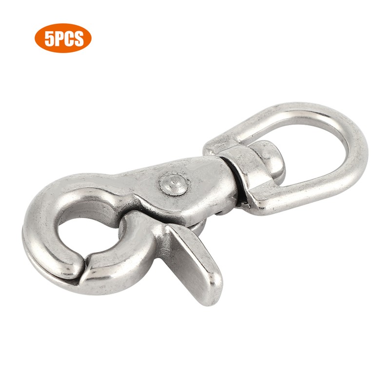 5Pcs Durable Stainless Steel Trigger Swivel Snap Hook Clasp Houseboat