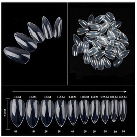 Yimart 500pcs/pack Stiletto False Nails Clear False Nails Oval Stiletto Sharp Full Nail tips Acrylic UV Gel Full Cover Nail Art Tips Decoration Nails Salon (Clear)