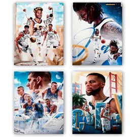 SEOLLX Basketball Poster,Stephen Curry & Giannis Antetokounmpo & Ja Morant & Nikola Jokic Poster,Basketball Star Sports Inspirational Pos 8 x 10 Inch