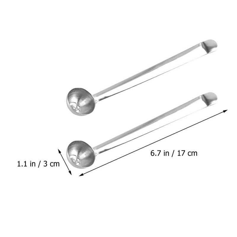Stainless Steel Olive Spoon Strainer with Long Handle and Drain