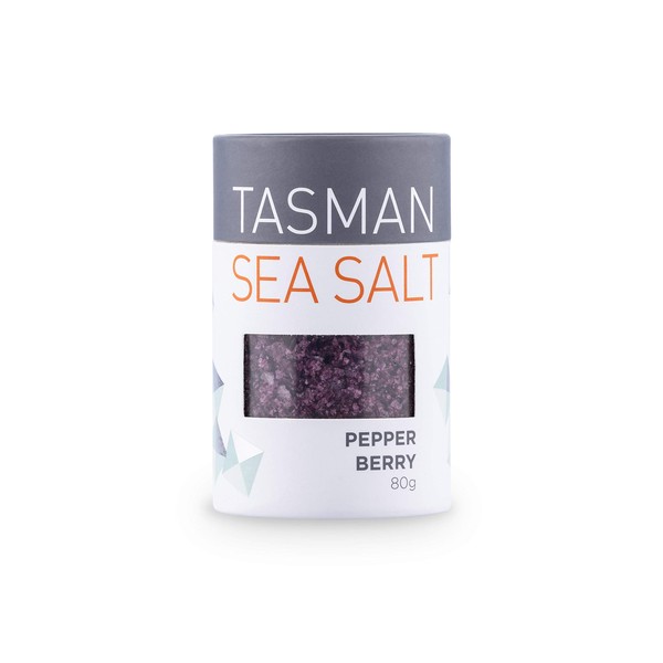 Tasman Natural Sea Salt - 80g Canister (Pepper Berry)