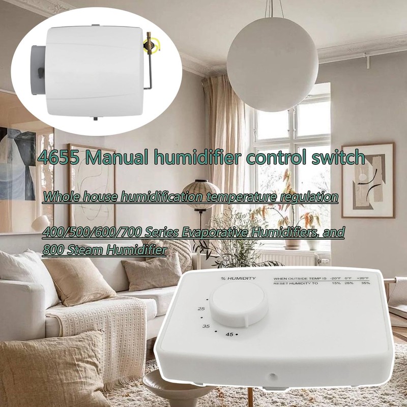 Bydorunce Humidistat Switch 4655, Manual Digital Control for Whole-House Duct