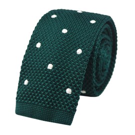 Secdtie Mens Deep Green Novelty Smart Casual 2" Skinny Knit Tie Necktie for Gift