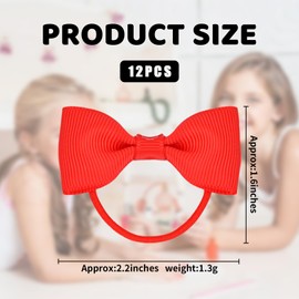 10Pcs Hair Bows For Girls,School Bands Red Bow Hairband Accessories,Children'S Tassels Braid Hairy Tie Band Clip Hairbands,Valentines Ponytail String Elastic Clips Kit,Kids Kawaii Barrette,for Toddler
