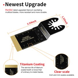 Hanida 13Pcs Titanium Oscillating Multitool Blades Oscillating Saw Blade for Wood Plastic Metal, Universal Quick Release Power Oscillating Tool Blades Kits for Dewalt Milwaukee