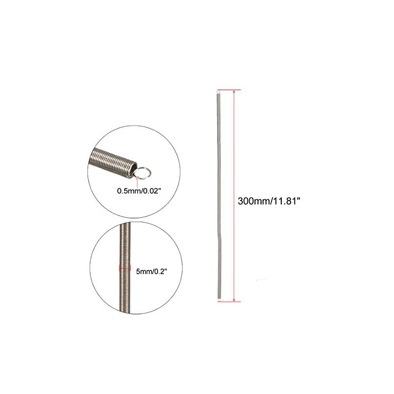 sourcing map Tension Spring Wire Diameter 0.02 Inch AD 0.2