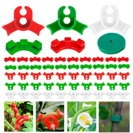 AIGOCITY Pack of 150 Plant Benders, 1 Roll of Plant Ties, Plant Bender Clips, Plant Training Bending Clips, 90 Degree Plant Bender Low Stress Training Clips, Plant Growth Bender 3 Colours, 2 Sizes