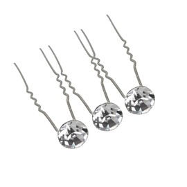 Weddecor Hairpins for Women Girl Pink Curls or any type of hair with Large Rhinestone Wedding Bridal Jewellery Accessory clear
