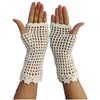 tinacrochetstudio? Crochet Fingerless Gloves Custom Elbow Length Mitness (Ivory)