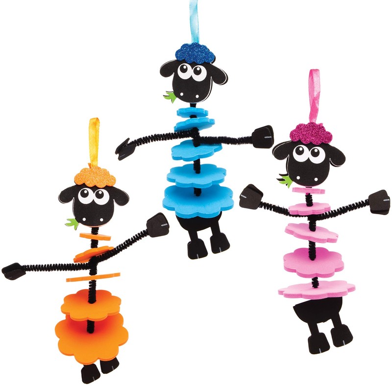 Baker Ross Fluffy Sheep Stackings - Pack of 6, Easter