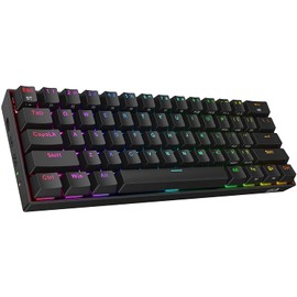 Redragon K530 Pro Draconic 60% Wireless RGB Mechanical Keyboard, BT/2.4Ghz/Wired 3-Mode 61 Keys Compact Gaming Keyboard w/Hot-Swap Socket, Free-Mod Plate Mounted PCB & Linear Red Switch
