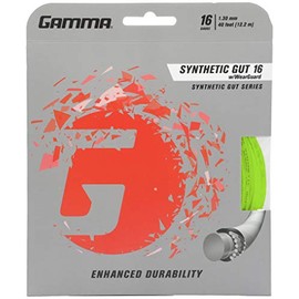 GAMMA Sports 16g Synthetic Gut with Wearguard Tennis String Set, 40', Yellow