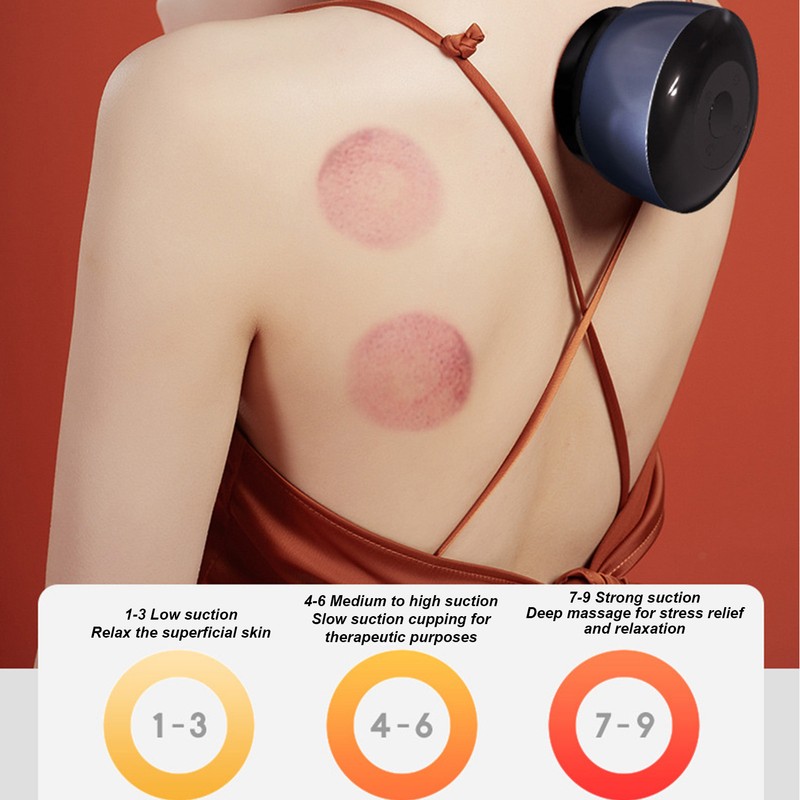 Heating Cupping Therapy Massager Rechargeable 12pcs Stone Needle 9 Leves