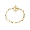 Gold-Tone Chain Bracelet with Flower and Star Charms, Gold-Tone Long