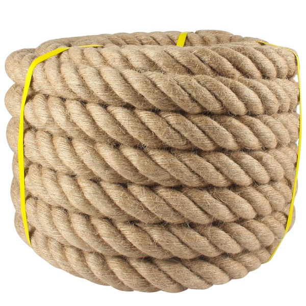 Manila Rope 2Inch x 50 Feet, Twisted Manila Rope Thick
