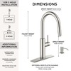 FORIOUS Kitchen Faucet with Soap Dispenser, Modern Brushed Nickel, Single