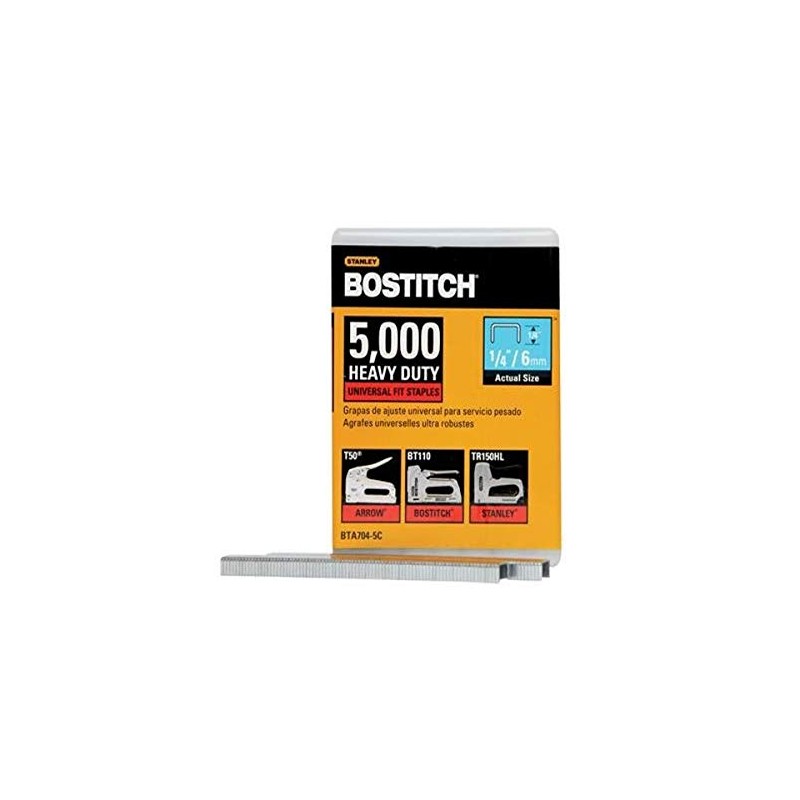BOSTITCH BTA704-5C Heavy Duty Domestic Use Staples, 1/4 x 2/5-Inch,