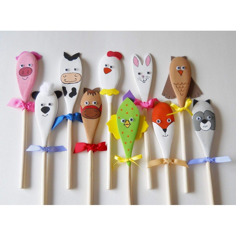 Set of 6 x 10" (250mm) Beechwood Wooden Spoon, Ideal