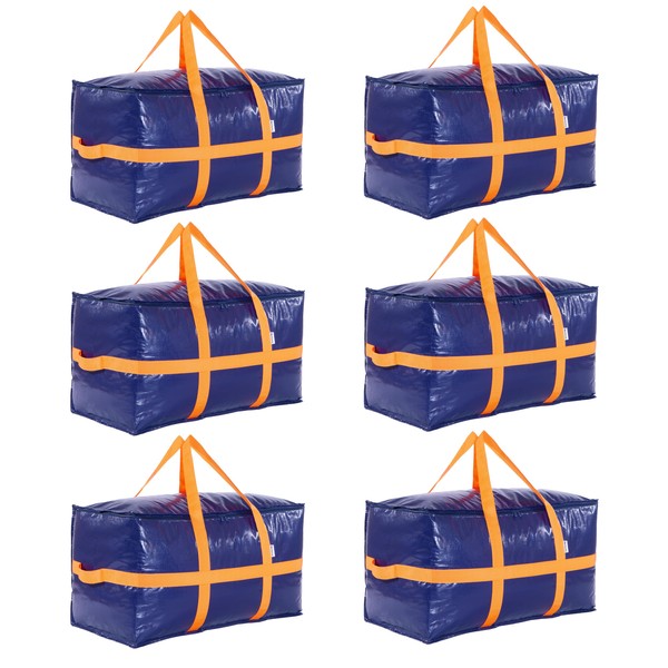 Benluma 6-Pack Extra Large Moving Bags, Moving Totes with Zippers,