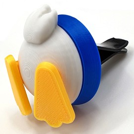 3D OM, Air Freshener Duck(blue) for car, Stylish Fun-3D Printing Plastic (eco PLA), Magnet and Clip Attach to various Objects(Car, Air-cleaner, Fridge, Microwave, Shelf) Solution is not included