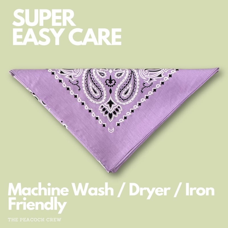 The Peacock Crew Lavender Bandana in Premium Soft Cotton for