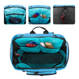 Fasrom Mesh Beach Bag Backpack with Zipper Bottom, Sport Gym Backpack for Swimming, Beach, Pool and Travel(Patent Design), Blue