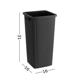 PRO&Family Commercial Trash Can 35 Gallon Square with Lid - Restaurant & Commercial Use