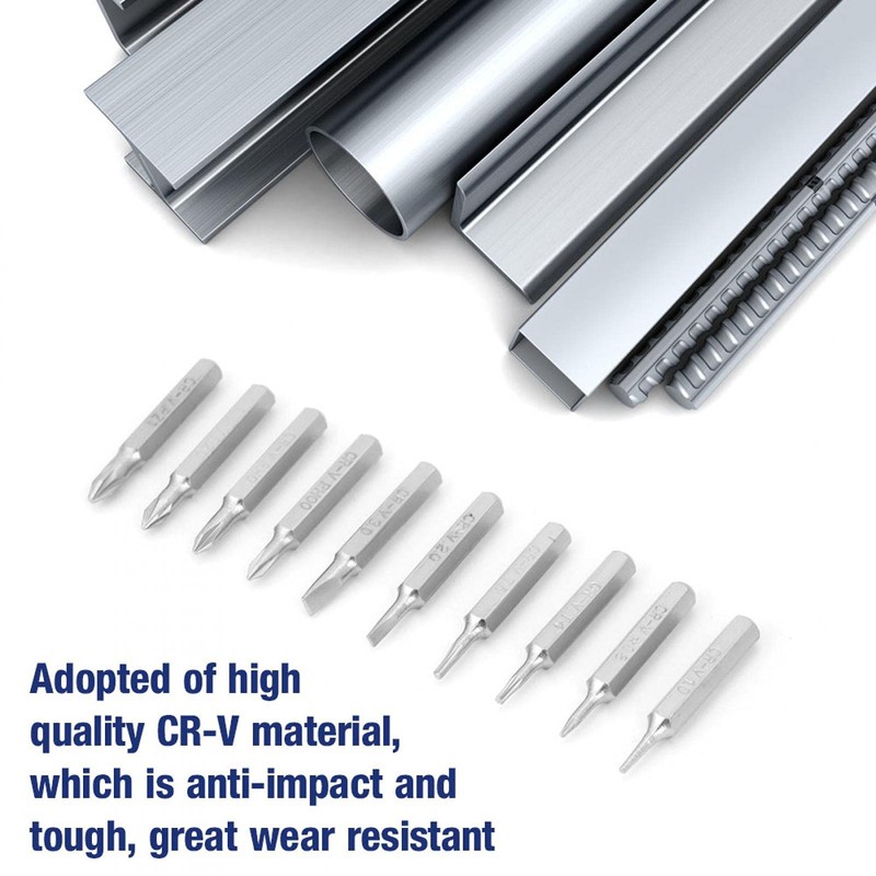 10PCS 4mm Shank Screwdriver Bits Set Repair Tools Replacement, PH00/PH0/Z1/Z0/3.0/2.0/1.0/T5/T4/Star