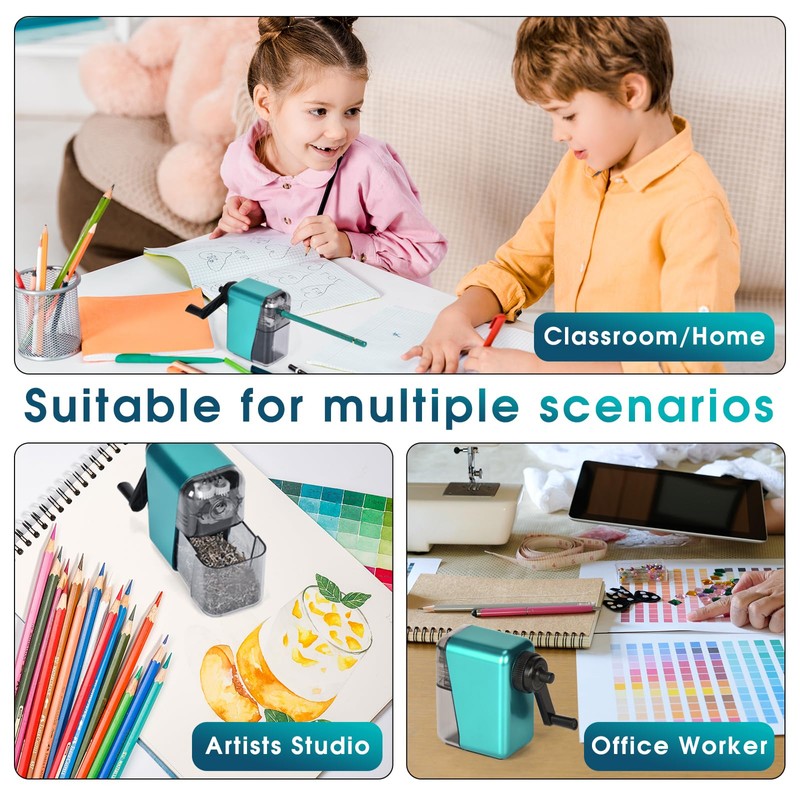 GUCOLUBU Manual Pencil Sharpener Hand Crank Pencil sharpeners for Kids