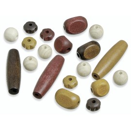 KnorrPrandell FSC Wooden Beads Mix 3 Brown-Natural, Multi-Colour