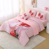 JQinHome Twin Strawberry Comforter Sets for Girls Kids Teens,6 Piece