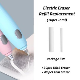 Thin and Thick Sketch Painting Pencil Electric Eraser Refill Replacement 25 mm 2.3 / 5 mm Pack of 70