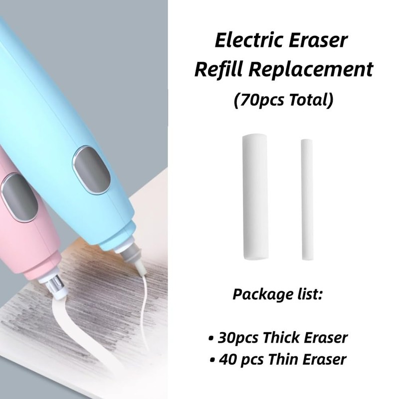 Thin and Thick Sketch Painting Pencil Electric Eraser Refill Replacement