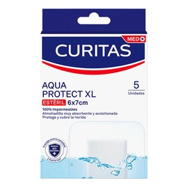 Curitas Aqua Protect Venditas XL, Apósito flexible y repelente al agua que cubre y protege heridas pequeñas, medianas y grandes