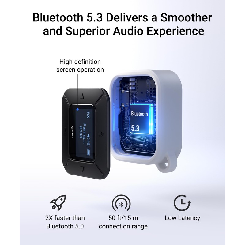 Syntech Airplane Bluetooth Transmitter Receiver with Extra Dual 3.5mm AUX