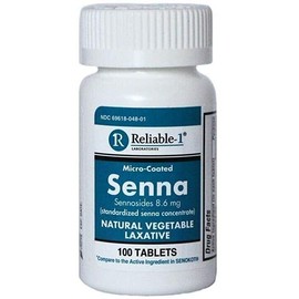 Reliable-1 Reliable SENNA 8.6 MG TAB 100CT.  Compare to Senokot Gentle Overnight Relief.
