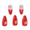 JUSTUSNX 24pcs Elliptische Weihnachten gefälschte Nägel Rot Lange Falsche Nägel