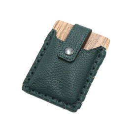 Karina Fashion Handmade Green Wooden & Leather Card Holder – Luxury Business Card Case | Slim & Stylish Wooden Wallet for Men & Women | Premium Handcrafted Wood & Leather Card Organizer | Professional Credit Card Holder | Elegant Minimalist Card Wallet