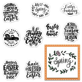 Happy Easter Blessing Words Clear Stamps for Card Making Scrapbooking DIY Decorations, Spring Greeting Words Clear Stamps for Embossing Album Crafts Easter Décor