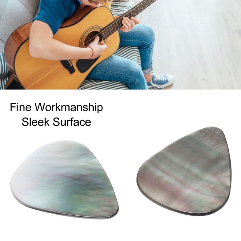 2PCS Set Guitar Picks Shell Teardrop Shaped Acoustic Guitar Picks