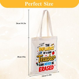 JEWGLO Teacher Tote Bags for Women Men Teacher Appreciation Gifts Reusable Grocery Bag - Teachers Bags and Totes for Women Birthday Retirement Christmas Teachers Thank You Gifts White Canvas Tote Bag