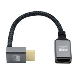 Chenyang - Cable HDMI 1.4, HDMI tipo A macho a hembra, conector de cable de extensión de 90 grados en ángulo hacia abajo
