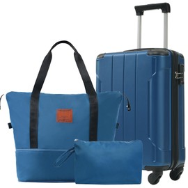 AnoYishev Suitcase Set 3 Piece, Carry On Hardside Luggage with TSA Lock & Spinner Wheels, 20 Inch Carry on Luggage Sets for Men Women (Blue)