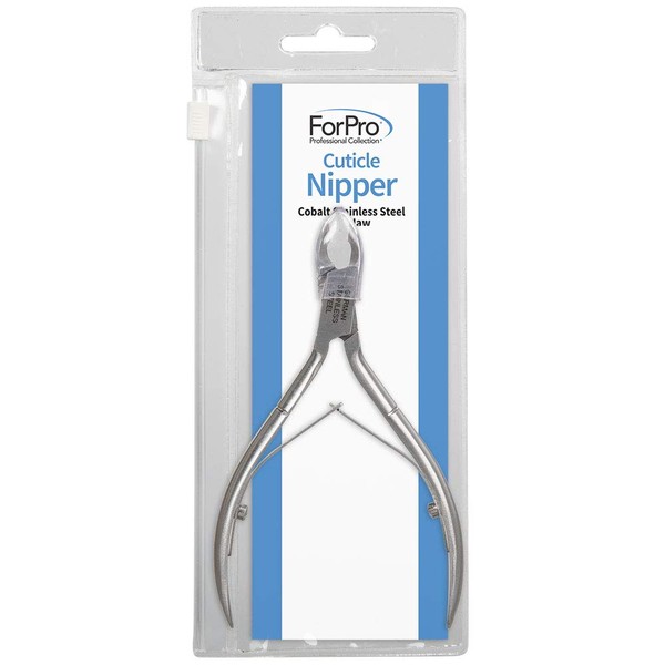 ForPro Cobalt Cuticle Nipper, Stainless Steel Cuticle Nipper for Trimming Cuticles and Hangnails, ¼ Jaw