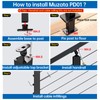 Muzata Aluminum Black Stair Cable Railing Post 36 Inch for